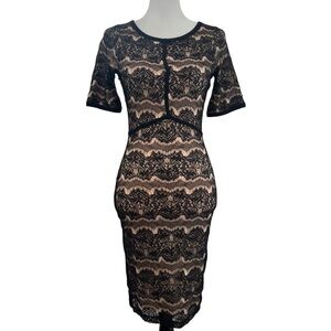 Reiss Elegant Black Lace Dress Size 0